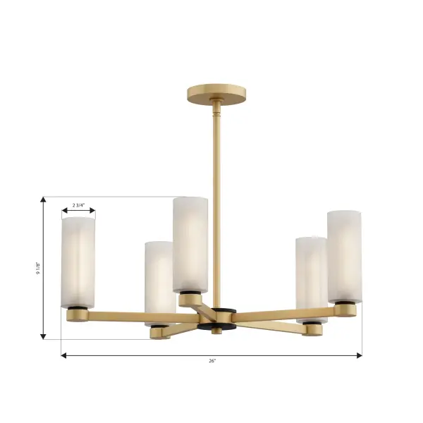Wexmere 26" 5-Light Chandelier in Legacy Brass - Image 4