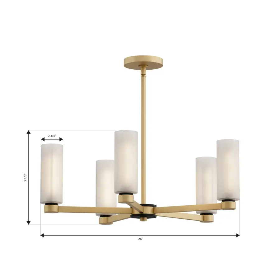 Wexmere 26" 5-Light Chandelier in Legacy Brass - Image 4