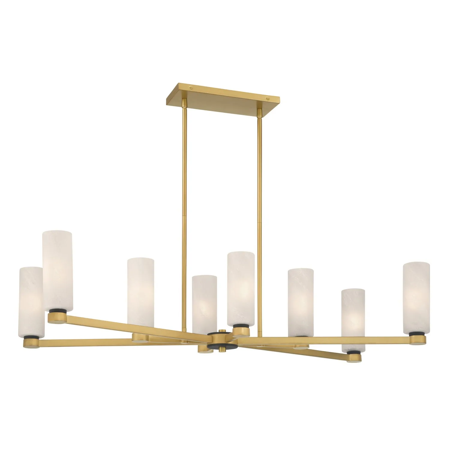 Wexmere Eight Light Linear Chandelier in Legacy Brass