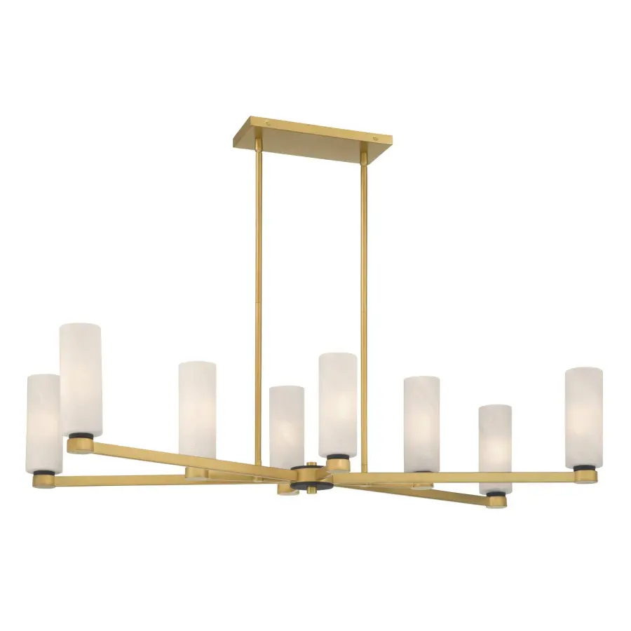 Wexmere 40.25" 8-Light Linear Chandelier in Legacy Brass - Image 1