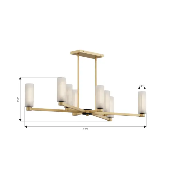 Wexmere 40.25" 8-Light Linear Chandelier in Legacy Brass - Image 3