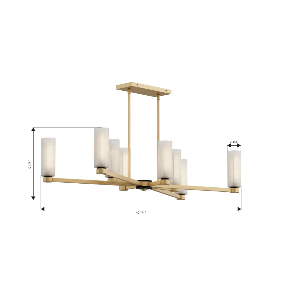 Wexmere 40.25" 8-Light Linear Chandelier in Legacy Brass - Image 3