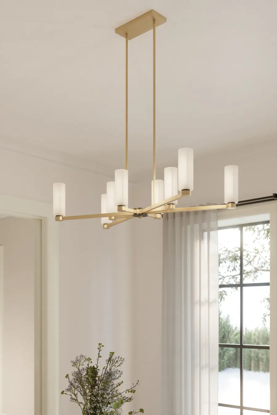 Wexmere 40.25" 8-Light Linear Chandelier in Legacy Brass - Image 5