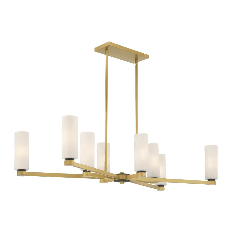 Wexmere 40.25" 8-Light Linear Chandelier in Legacy Brass - Image 8