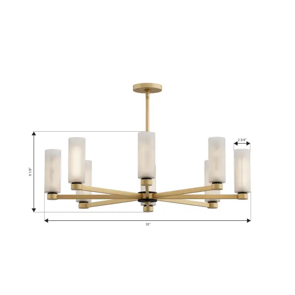 Wexmere 35" 8-Light Chandelier in Legacy Brass - Image 4