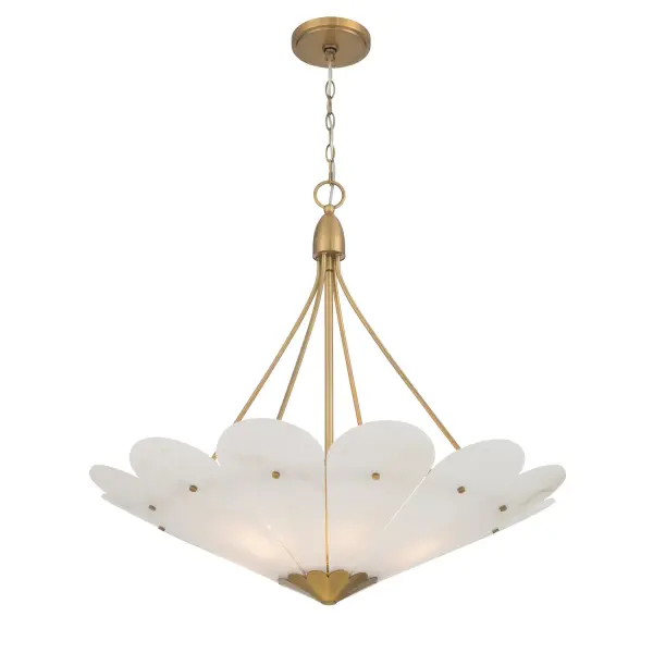 6-Light Pendant - Legacy Brass and Alabaster