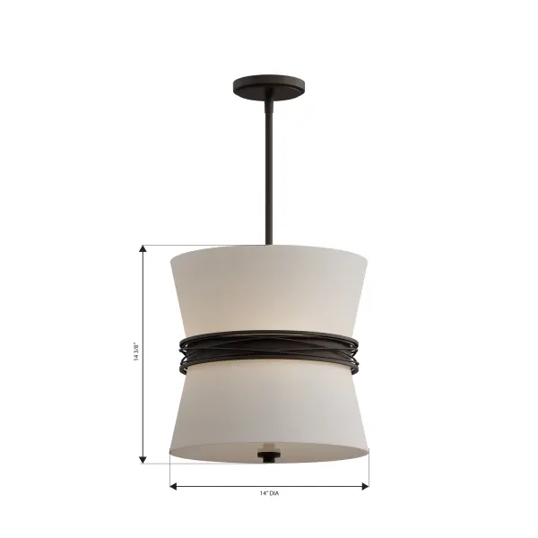 Dalvor 14" 3-Light Pendant in Dark Bronze - Image 4