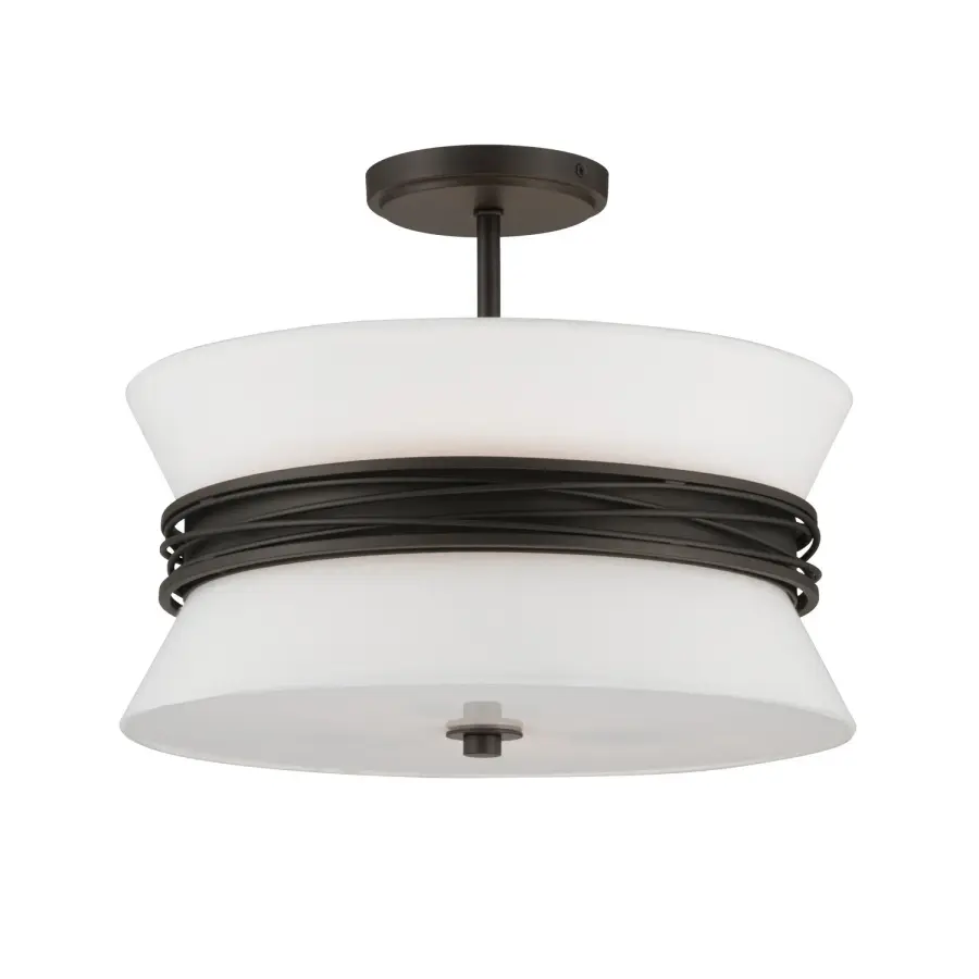 Dalvor 15" 3-Light Semi-Flush Mount in Dark Bronze - Image 1