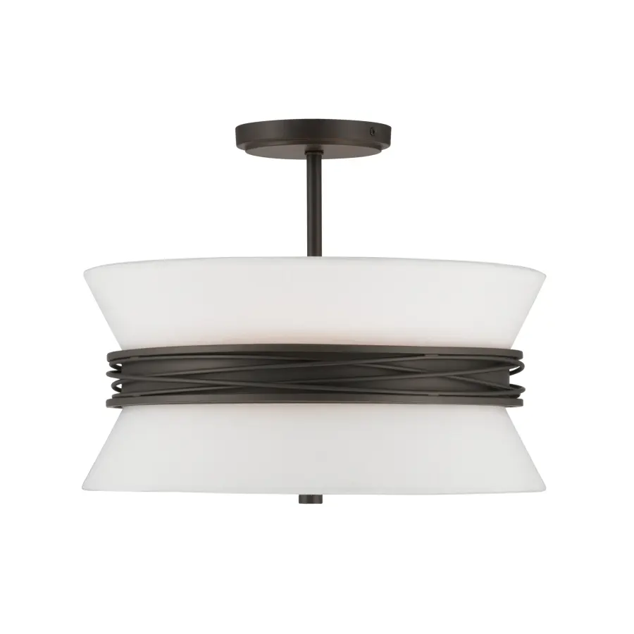 Dalvor 15" 3-Light Semi-Flush Mount in Dark Bronze - Image 9