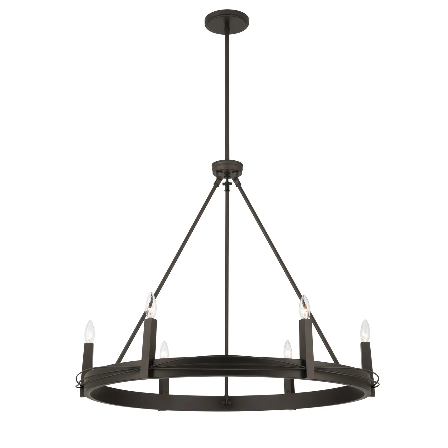 Dalvor Six Light Pendant in Dark Bronze