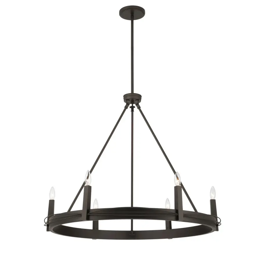 Dalvor 36" 6-Light Pendant in Dark Bronze - Image 1