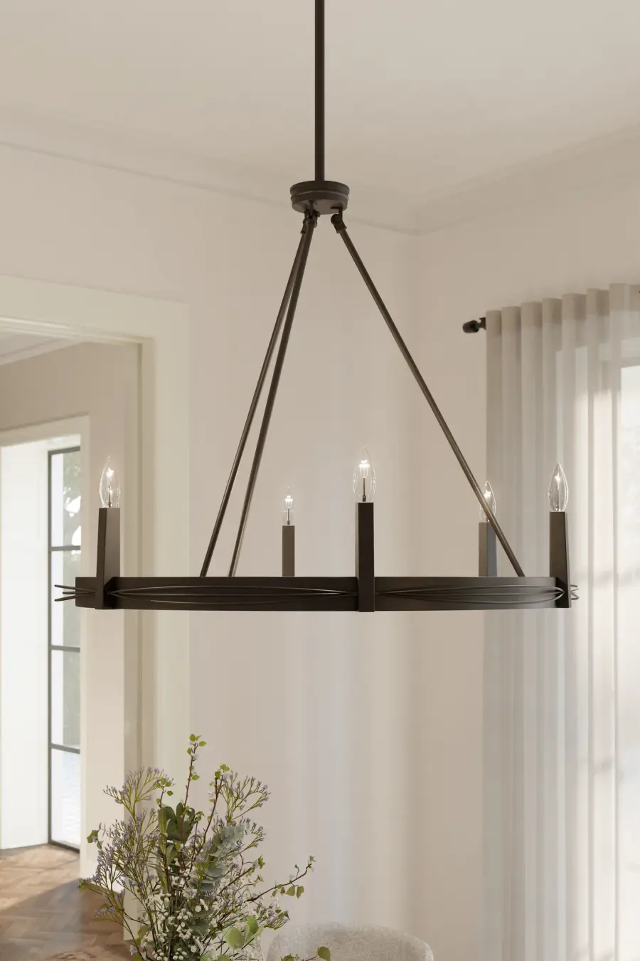 Dalvor 36" 6-Light Pendant in Dark Bronze - Image 2