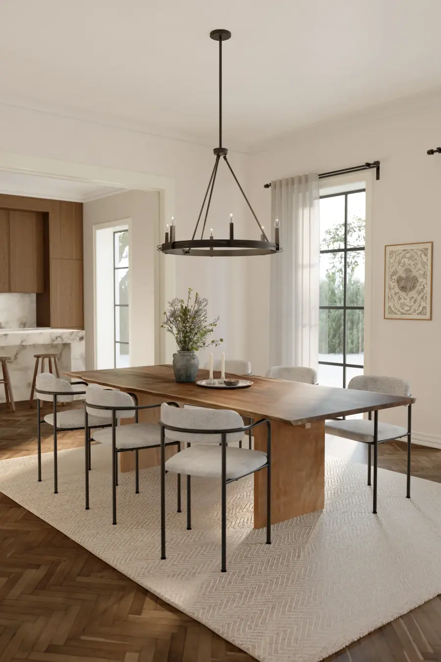 Dalvor 36" 6-Light Pendant in Dark Bronze - Image 3