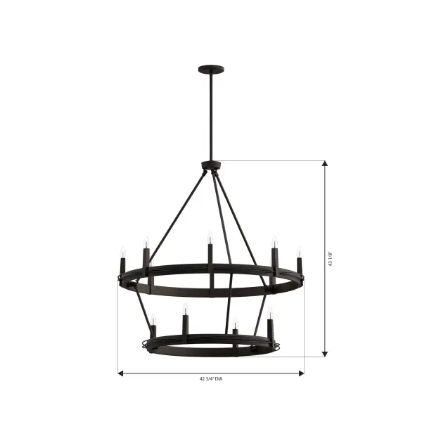 Dalvor 42.75" 12-Light Pendant - Image 3