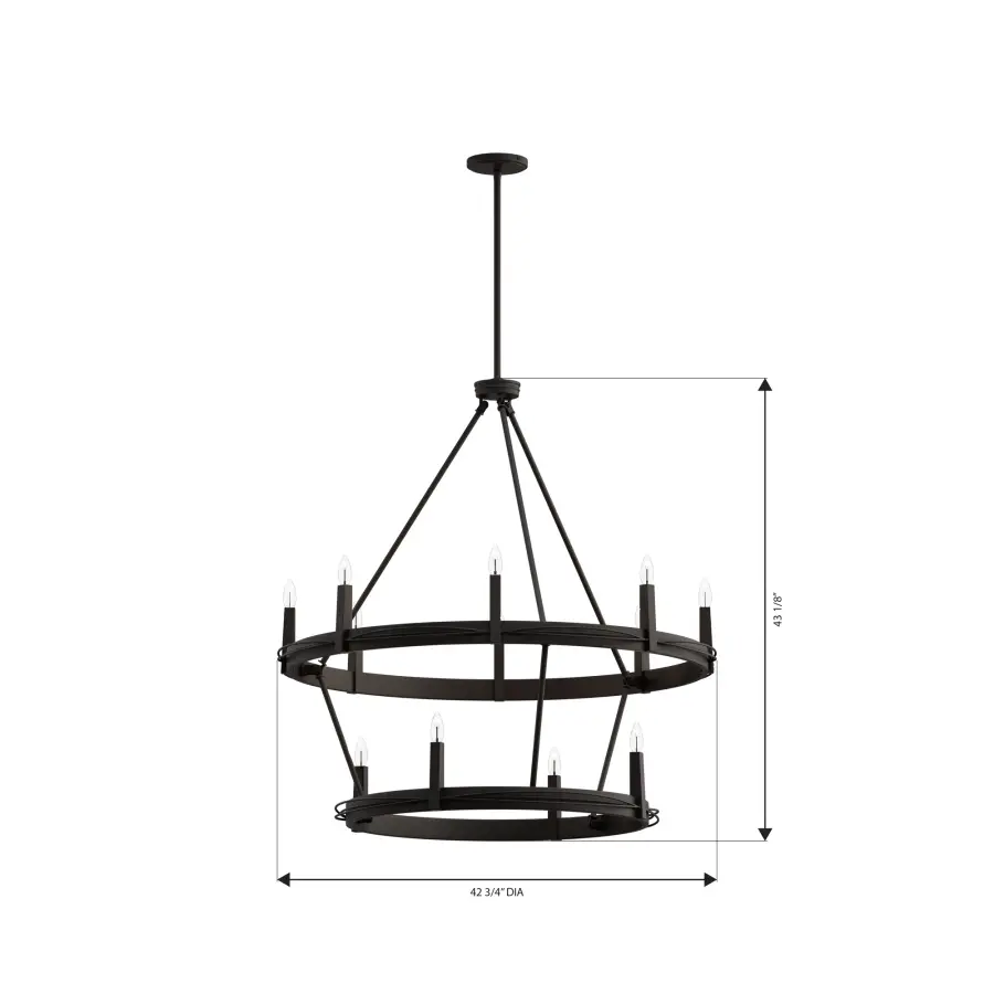 Dalvor 42.75" 12-Light Pendant - Image 3