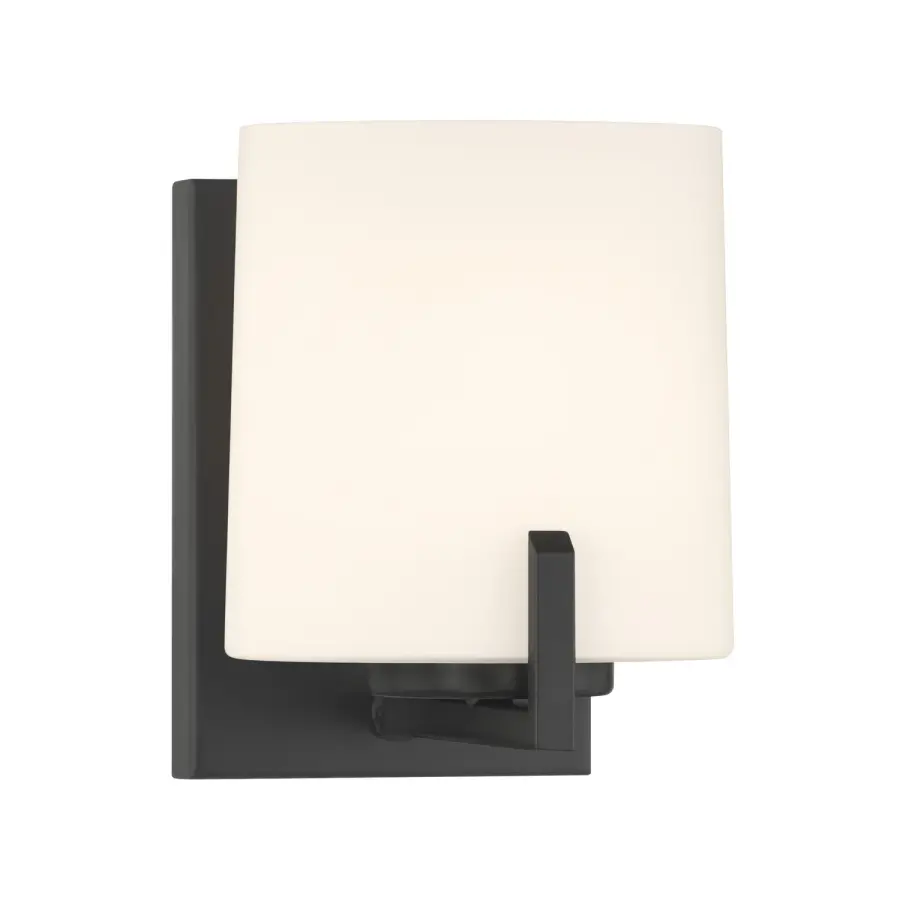 Mirelle 7.5" 1-Light Bath Sconce in Dark Matte Black - Image 1