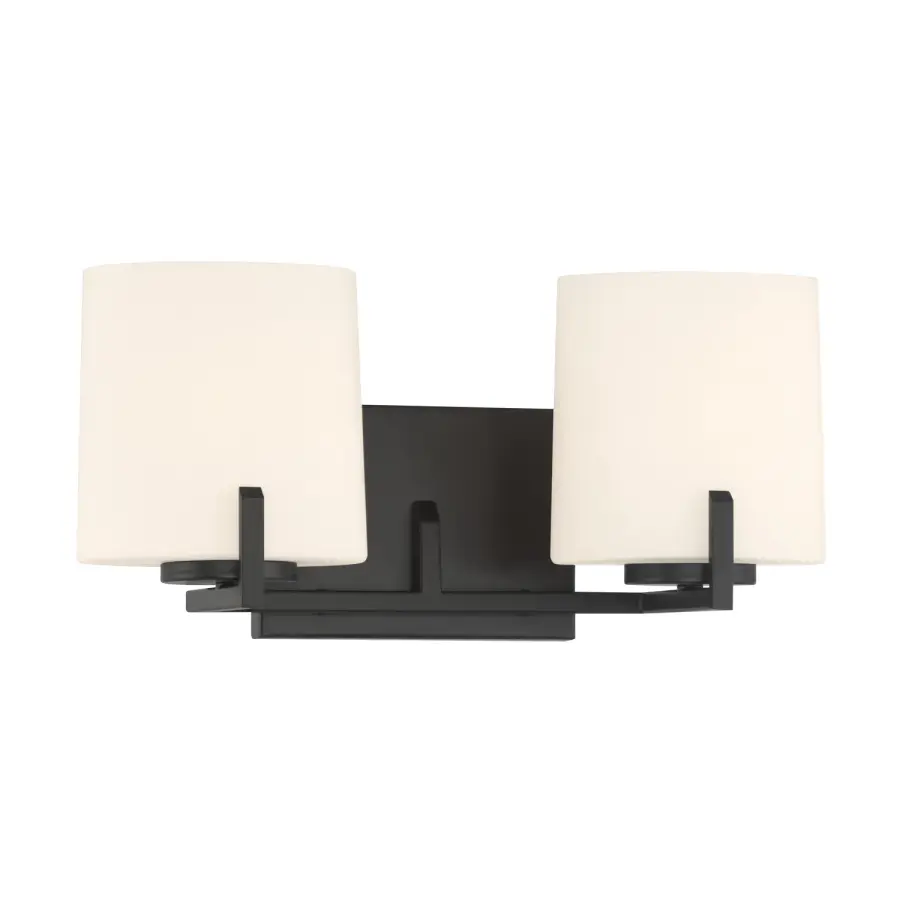 Mirelle 16" 2-Light Vanity in Dark Matte Black - Image 1