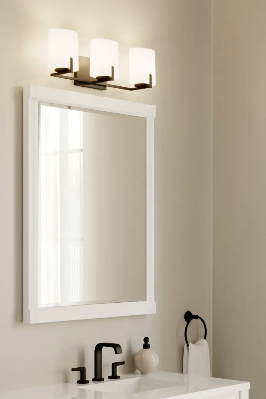 Mirelle 25" 3-Light Vanity in Dark Matte Black - Image 2