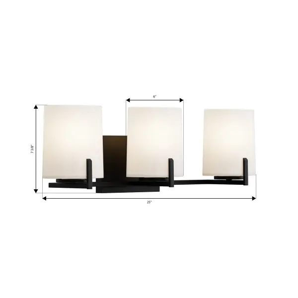 Mirelle 25" 3-Light Vanity in Dark Matte Black - Image 3