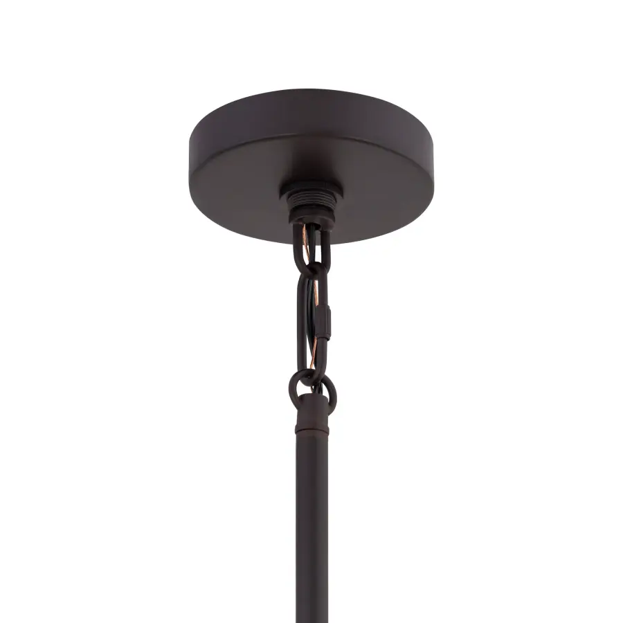 Esbelta 30.25" 6-Light Pendant in Dark Bronze and Whitewashed Wood - Image 3