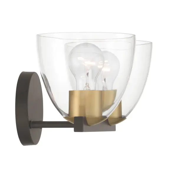 Noellea 2-Light Vanity in Dark Bronze and Legacy Brass - Image 5