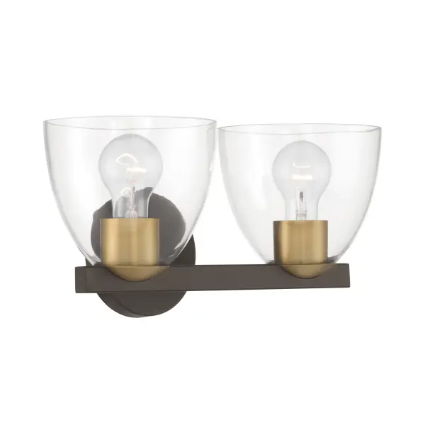 Noellea 2-Light Vanity in Dark Bronze and Legacy Brass - Image 6