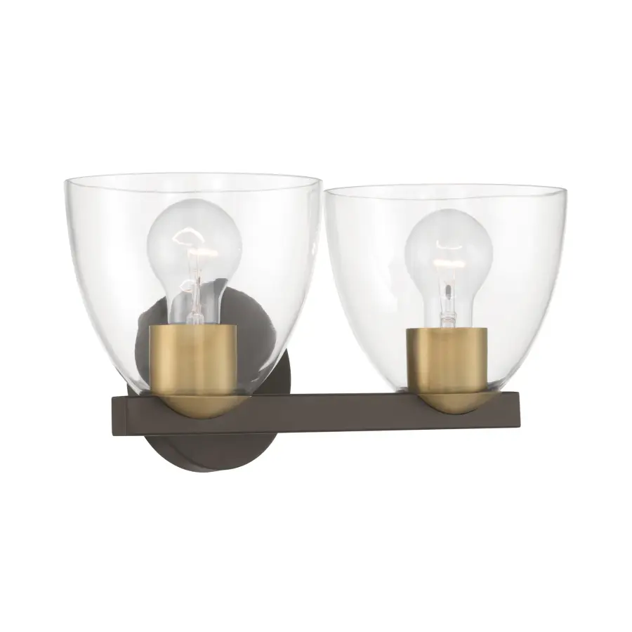 Noellea 2-Light Vanity in Dark Bronze and Legacy Brass - Image 6