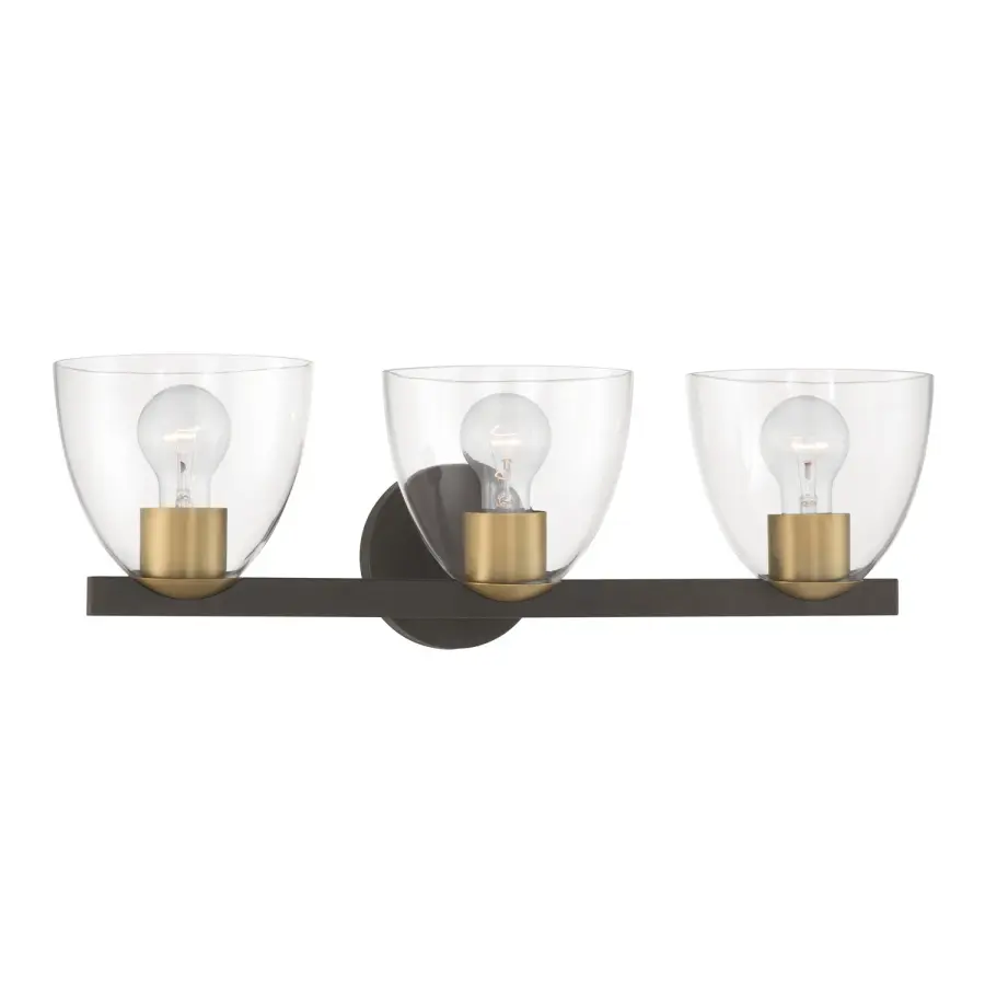Noellea 3-Light Vanity in Dark Bronze and Legacy Brass - Image 1