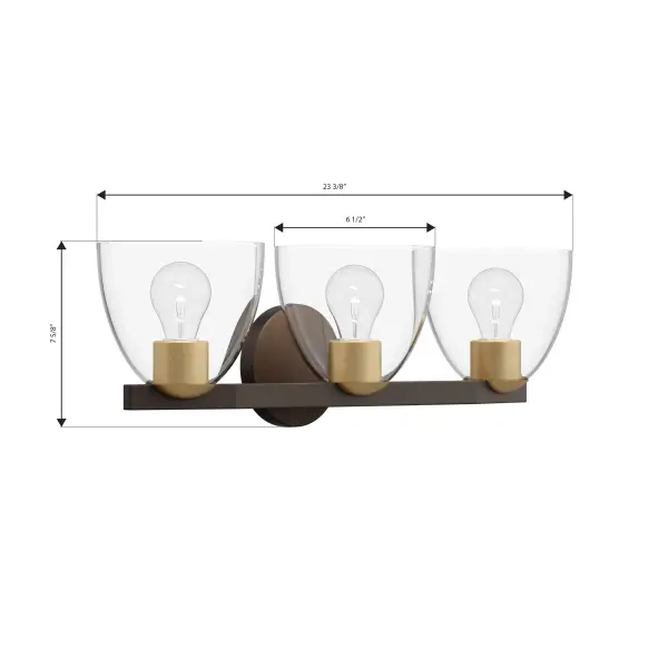 Noellea 3-Light Vanity in Dark Bronze and Legacy Brass - Image 4