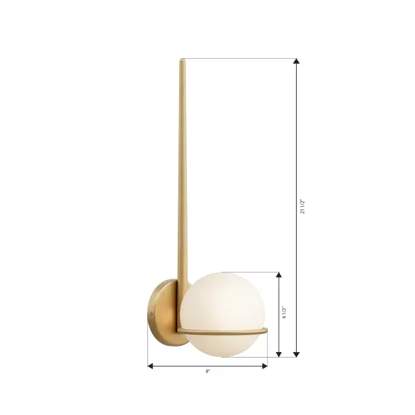 1-Light Wall Sconce - Legacy Brass with Opal Glass - alternate view