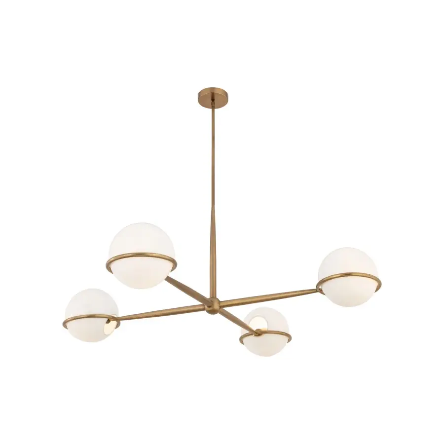 Orstyn 48" 4-Light Linear Chandelier in Legacy Brass - Image 1