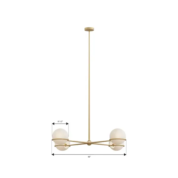 Orstyn 48" 4-Light Linear Chandelier in Legacy Brass - Image 2