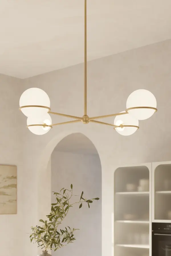 Orstyn 48" 4-Light Linear Chandelier in Legacy Brass - Image 4