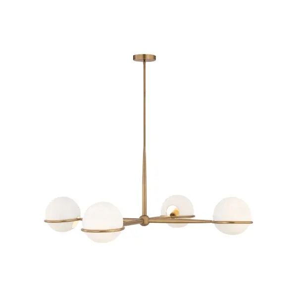 Orstyn 48" 4-Light Linear Chandelier in Legacy Brass - Image 9