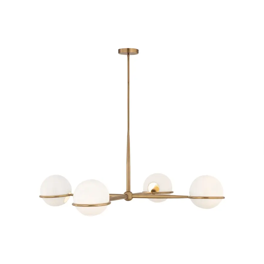 Orstyn 48" 4-Light Linear Chandelier in Legacy Brass - Image 9