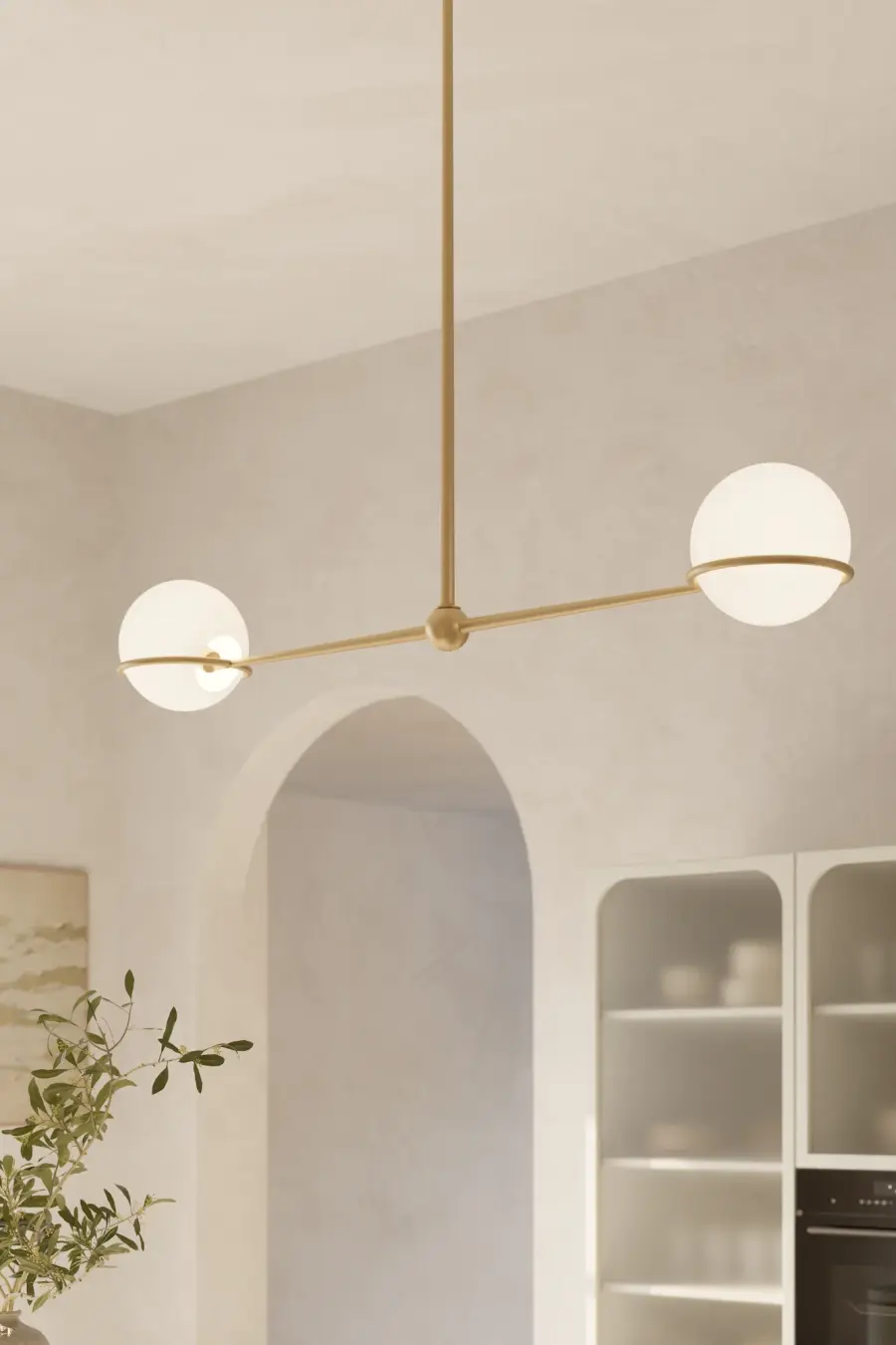 Orstyn 52" 2-Light Linear Chandelier in Legacy Brass - Image 2