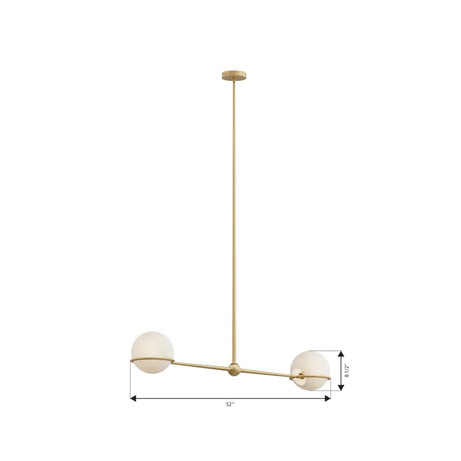 Orstyn 52" 2-Light Linear Chandelier in Legacy Brass - Image 4