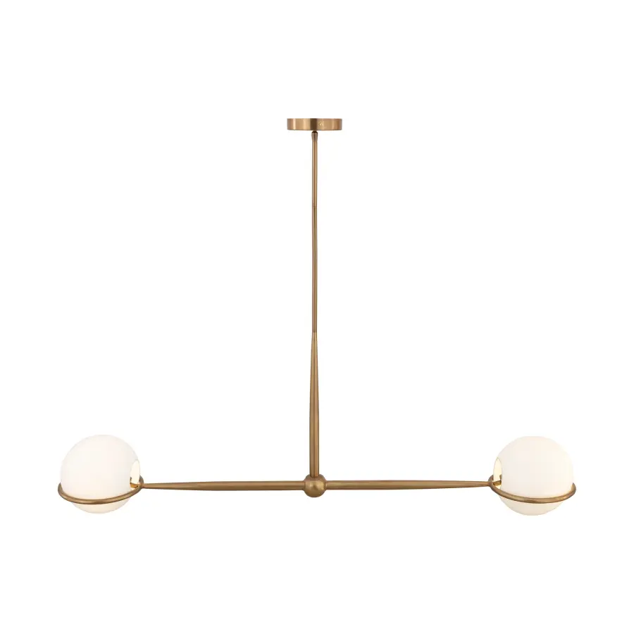 Orstyn 52" 2-Light Linear Chandelier in Legacy Brass - Image 8