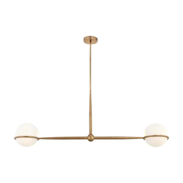 Orstyn 52" 2-Light Linear Chandelier in Legacy Brass - Image 9