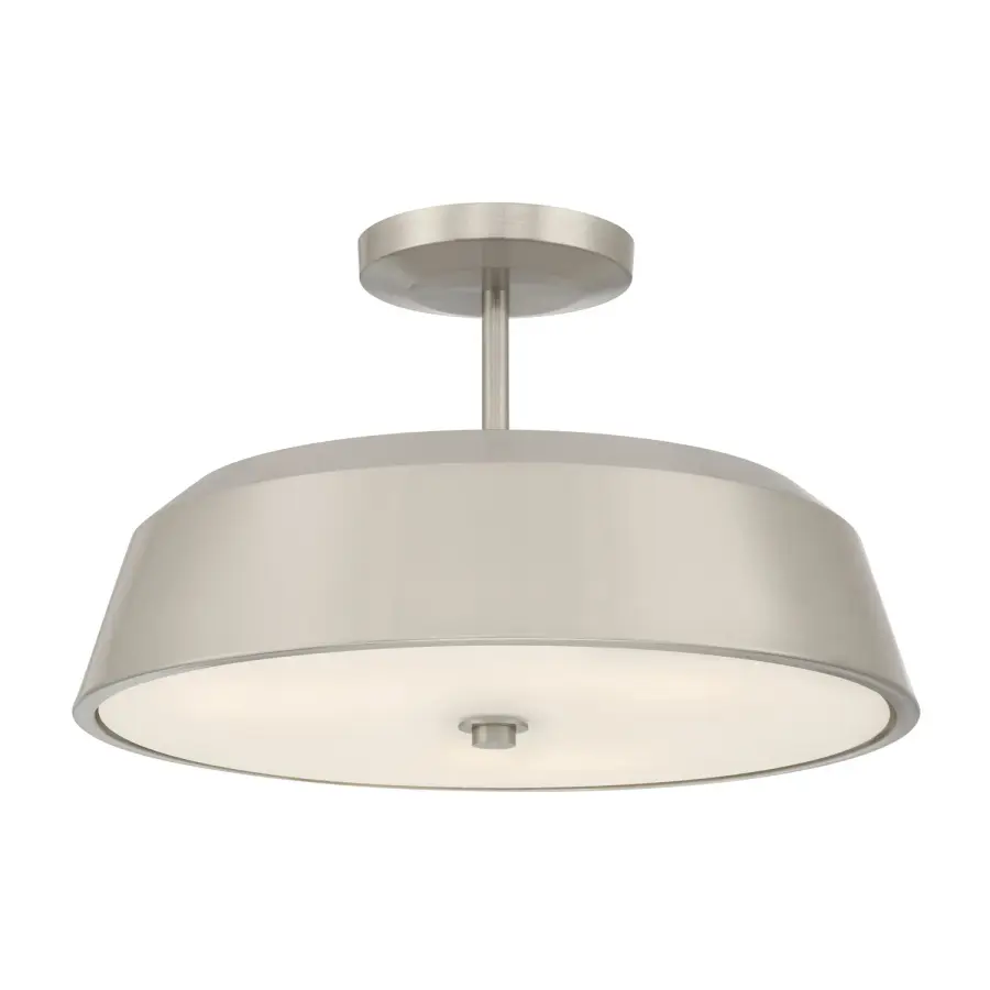 Trellwyn 15" 3-Light Semi-Flush Mount in Brushed Nickel - Image 1