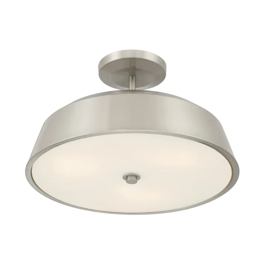 Trellwyn 15" 3-Light Semi-Flush Mount in Brushed Nickel - Image 7