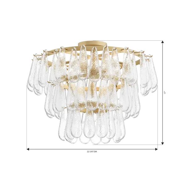 Vionne 21.5" 5-Light Semi-Flush Mount in Legacy Brass - Image 4