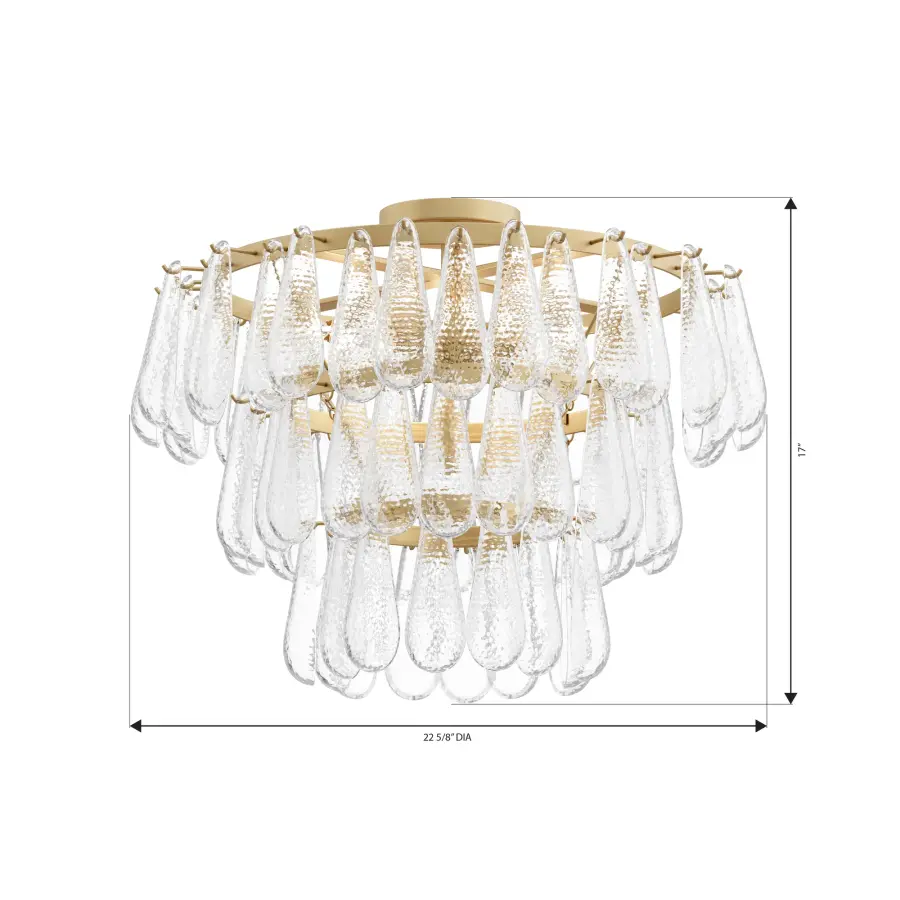Vionne 21.5" 5-Light Semi-Flush Mount in Legacy Brass - Image 4