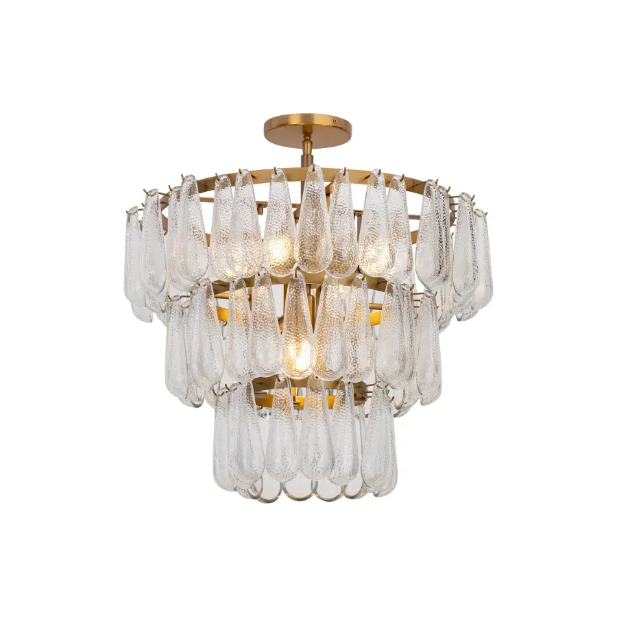 Vionne 21.5" 5-Light Semi-Flush Mount in Legacy Brass - Image 10