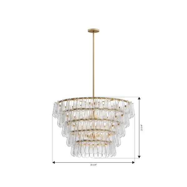 Vionne 35" 8-Light Pendant in Legacy Brass - Image 4