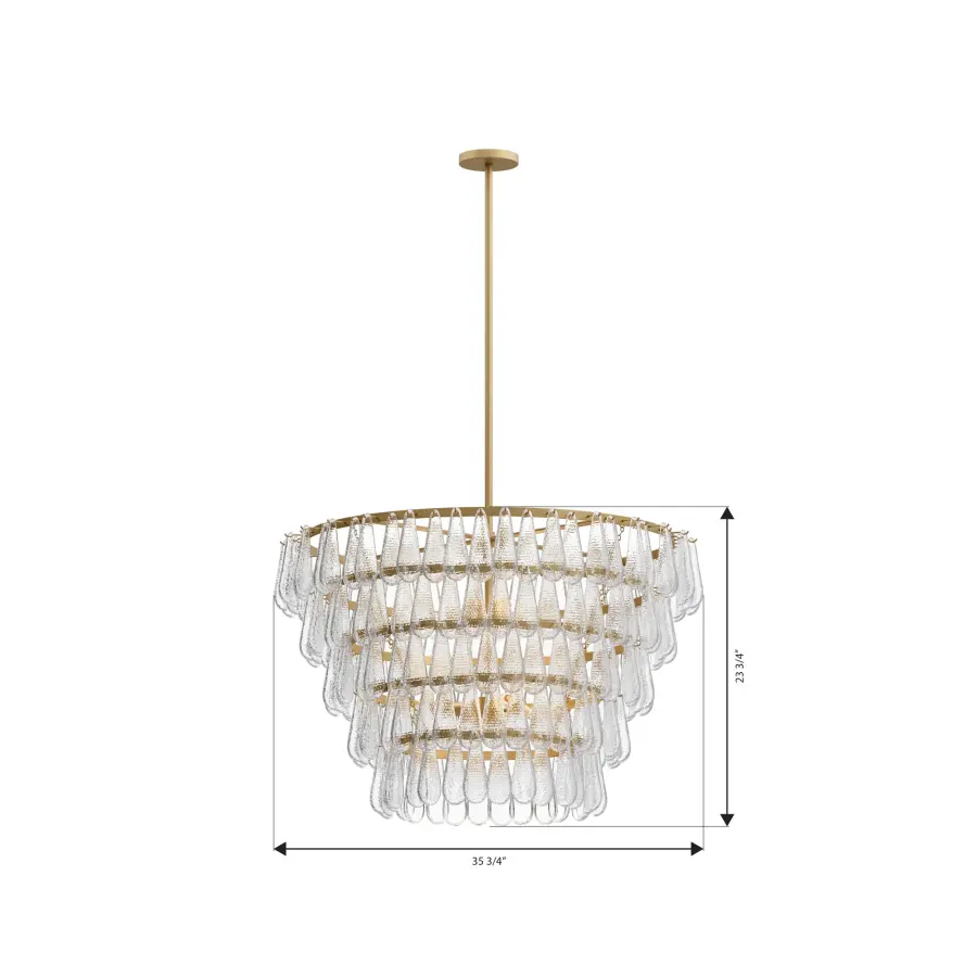 Vionne 35" 8-Light Pendant in Legacy Brass - Image 4