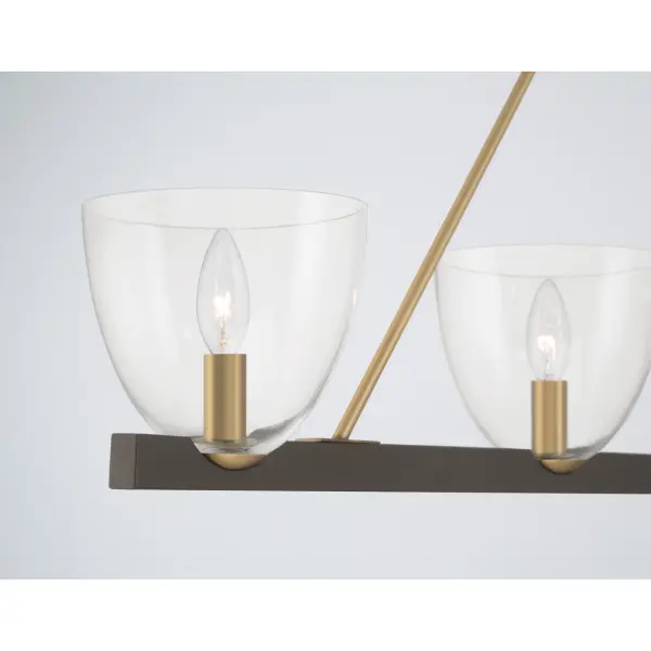 Noellea 61" 5-Light Linear Chandelier in Dark Bronze and Legacy Brass - Image 7