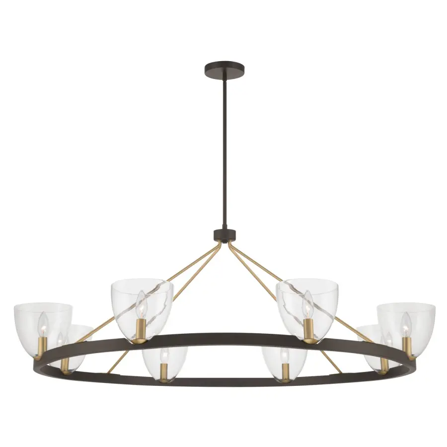 Noellea 50" 8-Light Chandelier in Dark Bronze and Legacy Brass - Image 1