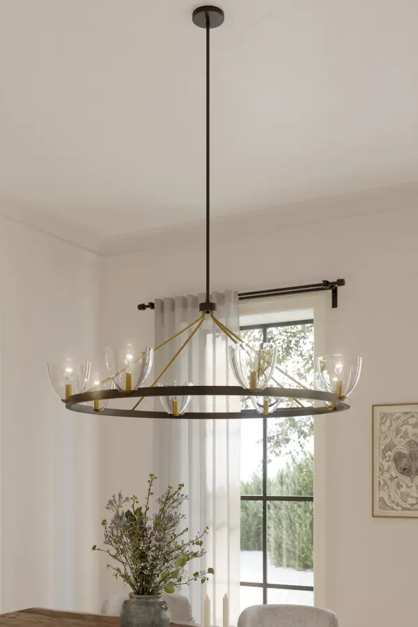 Noellea 50" 8-Light Chandelier in Dark Bronze and Legacy Brass - Image 5