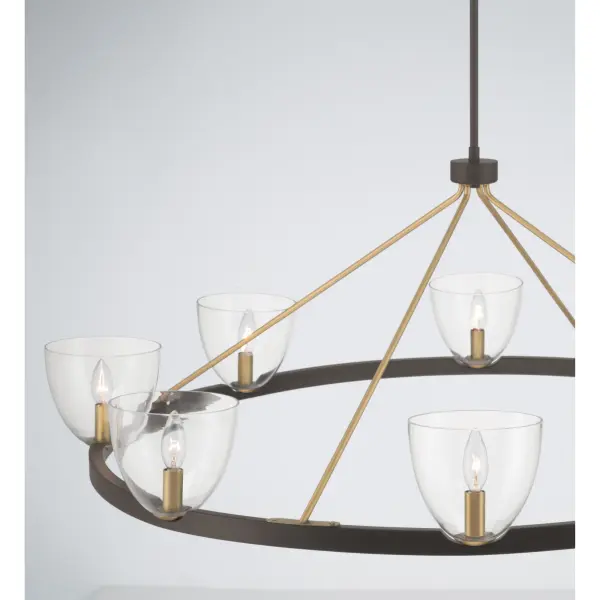 Noellea 50" 8-Light Chandelier in Dark Bronze and Legacy Brass - Image 6